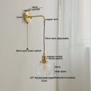 Axyaa Gray Glass LED Wall Lamp Sconce | Nordic Bedside Lamp for Home Decor