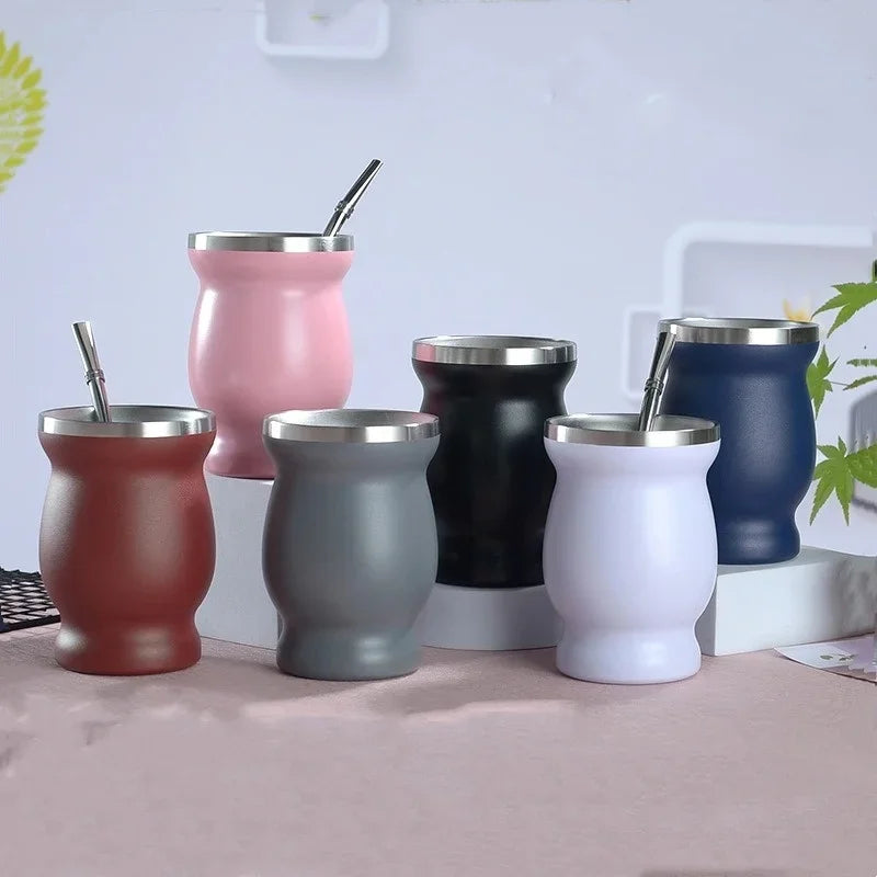 Axyaa 240ml Yerba Mate Stainless Steel Insulated Cup Set with Accessories