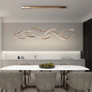 Axyaa Rose Gold LED Chandeliers Circle Rings Hanging Lights Fixtures