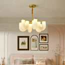 Axyaa Nordic Gold Acrylic LED Chandelier for Luxury Parlor and Dining Room