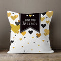 Axyaa Gold Heart Art Print Cushion Cover - Nordic Style Sofa Pillowcase