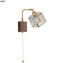 Axyaa Rotatable Brass LED Wall Light Nordic Modern Stair Fixture Blue Glass