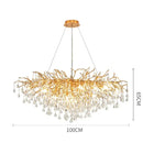 Axyaa Gold Glass Chandelier Pendant Lamp for Home Decor Lighting