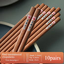 Axyaa Mahogany Wood Chopsticks Set - High-grade, Anti-slip, Anti-mould - 10 Pairs