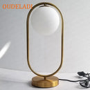 Axyaa Gold Metal Base Glass Ball LED Desk Lamp - Art Decor Statement Piece