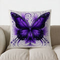 Axyaa Purple Butterflies & Swirl Floral Throw Pillow Cover