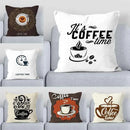 Axyaa Coffee Time Printed Sofa Cushion Cover Decorative Pillow Home Furnishings