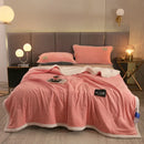Axyaa Winter Thicken Flannel Sofa Blanket, Double-Sided Warmth for Living Room