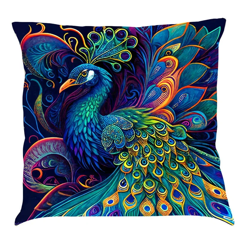 Axyaa Cat Linen Pillowcase 45x45cm for Home Décor and Comfort