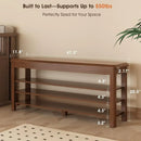 Axyaa Wooden Shoe Rack Bench: 3-Tier, Mid-Century Modern Design, 550lbs Capacity