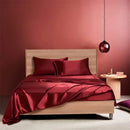 Axyaa Luxury Satin Bed Sheet Set: Queen/King Size Solid Silky Bed Linen Set