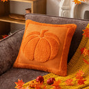Axyaa Halloween Pumpkin Plush Pillowcase Double-Sided Cushion Cover - 50x50cm