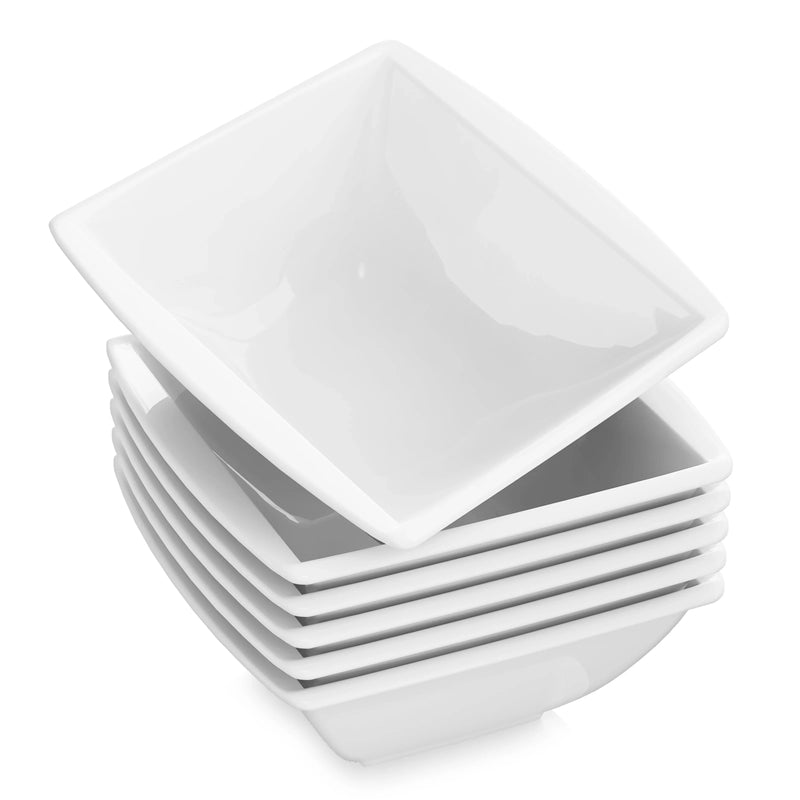 Axya™ Ivory White Porcelain Cereal Soup Salad Bowls Set - 6-Piece 5.75" Cream White