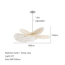 Axyaa Rattan Hanging Lamp Chandelier for Living and Dining Room