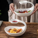 Axyaa White Ceramic Snack Plate for French Fries, Desserts, and Salads