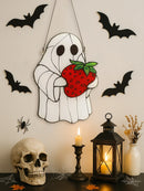 Axyaa Halloween Ghost Hanging Decor, Cute Strawberry Ghost Design - Window/Wall Ornaments