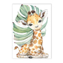 Axyaa Jungle Animal Nursery Canvas Print with Custom Name - Kids Room Wall Art