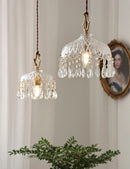 Axyaa Neoclassical Floral Chandelier & Brass Wall Lamp Set for Luxury Lighting