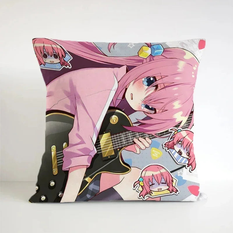 Axyaa 45x45 Decorative Pillowcases for Sofa Pillows - Bocchi Rock Theme