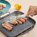 Axyaa Stainless Steel BBQ Tongs - Non-slip Grill Tool for Cooking, Pancakes, Pizza