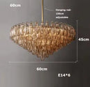 Axyaa Amber Glass Ceiling Lights - Retro Bronze Chandelier for Home Decoration