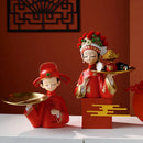 Axya Red Tray Key Storage: Modern Desktop Sculpture & Living Room Decor