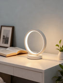 Axyaa Circular LED Table Lamp - Nordic Style Wrought Iron - Three Tone Light