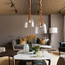 Axyaa Leather Belt Glass Chandelier Pendant Light Luxury LED Lamps Dining Living Room