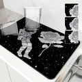 SpaceRose Absorbent Mat: Axyaa Astronaut Kitchen Drying Mat & Bathroom Drain Pad