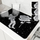 SpaceRose Absorbent Mat: Axyaa Astronaut Kitchen Drying Mat & Bathroom Drain Pad