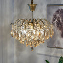Axyaa French Crystal Chandelier Ceiling Pendant Lustre - Elegant Hanging Light Fixture