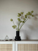 Axya Retro Black Ceramic Vase for Living Room Decor and Flower Arrangement