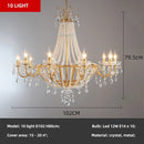 Axyaa Crystal LED Chandelier Stairs Pendant Light Luxury Art Decor LED Luminarias