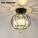 Axyaa Glass Shade LED Ceiling Lights in Black/Gold for Modern Home Decor.