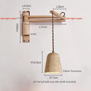 Axyaa Wood Stone LED Wall Lamp with Pull Switch, Stretching and Folding for Home Lighting