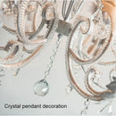 Axyaa Retro Iron Crystal Chandelier for Living Room Bedroom Dining Room