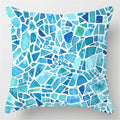 Axyaa Blue Geometric Marble Pillow Cover - Decorative Throw Cushion Case