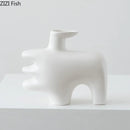 Axyaa Abstract Art Ceramic Vase for Flowers Arrangement and Room Decoration