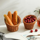 Axyaa Faux Rattan Woven Display Basket - Modern Kitchen Storage for Fruit and Bread