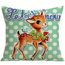 Axyaa Retro Santa Claus Fawn Pillowcase - Christmas Home Decor