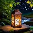 Axyaa Solar Lantern: Decorative Outdoor Candle Lamp with Auto On/Off - Waterproof Garden/Patio Decor