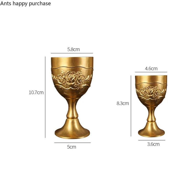 Axya Golden Goblet Set - Brass Wine Cups & Spirit Glass Collection