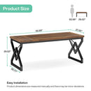 Axyaa Industrial Executive Desk, 63in Large w/ Thick Tabletop, Heavy-Duty Metal Frame