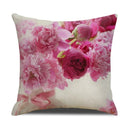 Axyaa Pastoral Floral Cushion Cover: Elegant Linen Home Decor for Sofa, Square Flower Pillow