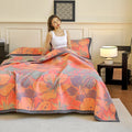 Axyaa Cotton Gauze Floral Single Quilt Blanket for Summer Comfort