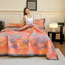 Axyaa Pure Cotton Gauze Towel Blanket Single Floral Quilt Cover Bed Decor