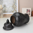 Axyaa Ceramic Tea Sealed Jar with Lid and Black Circular Ring