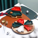 Axyaa Nordic Christmas Tree Ceramic Tray, Rotatable Snack Plate