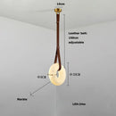Axyaa Classic Marble Ring Chandelier LED Pendant Light Fixture Brown Leather Belt Lamp