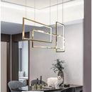 Axyaa Geometric Gold LED Pendant Chandelier for Dining Kitchen Island